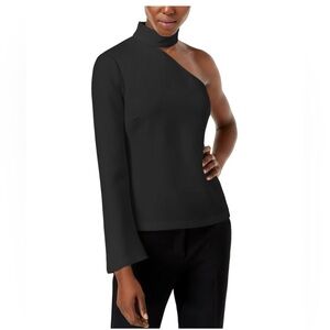Rachel Zoe Black Asymmetrical One Shoulder Blouse Size 4